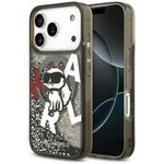 Etui Karl Lagerfeld Liquid Glitter Choupette Logo MagSafe do iPhone 17 Pro Max / 18 Pro Max czarny
