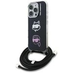 Etui Karl Lagerfeld IML Crossbody Karl&Choupette Head do iPhone 16 Pro Max czarny