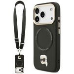 Etui Karl Lagerfeld Big Strap Karl Metal Logo MagSafe do iPhone 17 Pro / 18 Pro czarny