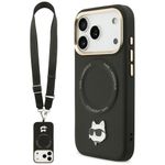 Etui Karl Lagerfeld Big Strap Choupette Metal Logo MagSafe do iPhone 17 Pro Max / 18 Pro Max czarny