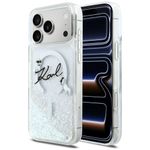 Etui Karl Lagerfeld Liquid Glitter Karl Script Logo MagSafe do iPhone 17 Pro Max / 18 Pro Max przezroczysty
