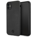 Mercedes MEHCN61MBLBK iPhone 11czarny/black hardcase Leather Meshed Metal Logo