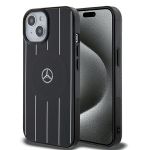 Mercedes MEHMP15S23HRSK iPhone 15 / 14 / 13 6.1" czarny/black hardcase Double Layer Crossed Lines MagSafe