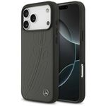 Etui Mercedes Leather Large Laurel Leave MagSafe do iPhone 17 Pro Max / 18 Pro Max antracyt