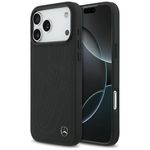 Etui Mercedes Leather Large Laurel Leave MagSafe do iPhone 17 Pro Max / 18 Pro Max czarny