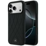 Etui Mercedes Leather with Crossed Lines MagSafe do iPhone 17 Pro Max / 18 Pro Max czarny