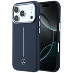 Etui Mercedes Leather Semi Wrap Iconic Line MagSafe do iPhone 17 Pro Max / 18 Pro Max granatowy