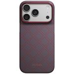 Etui PITAKA Edge Case Argyle MagSafe do iPhone 18 Pro / 17 Pro niebiesko-czerwony