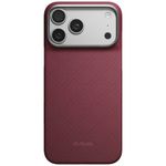 Etui PITAKA Edge Case Argyle MagSafe do iPhone 18 Pro Max / 17 Pro Max burgundowy