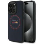 Red Bull RBHMP15L24PUILVR iPhone 15 Pro 6.1" hardcase granatowy/navy Leather Red Ring MagSafe