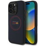 Red Bull RBHMP16L24PUILVR iPhone 16 Pro 6.3" hardcase granatowy/navy Leather Red Ring MagSafe