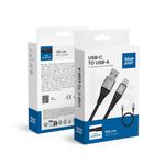 Kabel USB-A do USB-C Blue Star 3A 20W PD QC4.0 z oplotem 1,2 m TFK-DC-003 czarny