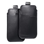 Etui wsuwane na telefon skórzane wsuwka z pull-up do iPhone 6 / 7 / 8 Royal rozmiar L czarne