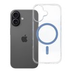 Etui na iPhone 17 Drop Glue Colorful Ring Mag Cover zgodne z MagSafe jasnoniebieskie