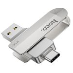 Pendrive 32GB USB 3.0 (USB A + USB C) Hoco UD10 srebrny