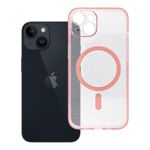 Etui na iPhone 14 Clear Mag Cover - Glitter (Str / Camera Protection) zgodne z MagSafe różowe glitter