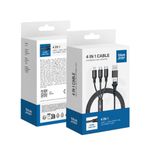Kabel 4w1 USB-C / USB-A do Micro USB / Lightning / USB-C Blue Star 2,4A 12W Cafule 1,2 m C172 czarny