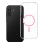 Etui na Samsung A17 / A18 Drop Glue Colorful Ring Mag Cover zgodne z MagSafe różowe