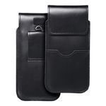 Etui wsuwane na telefon wsuwka z klapką do iPhone 11 / 12 / 13 / Samsung S7 EDGE Royal rozmiar XL czarne