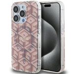 GUESS futerał do IPHONE 15 Pro Max kompatybilny z MagSafe GUHMP15XHGCUSTGP (IML GCUBE) różowy