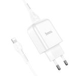 Ładowarka sieciowa do telefonu Hoco USB A 2A 10W + kabel USB A do Lightning N2 biała