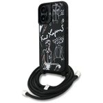 KARL LAGERFELD futerał do IPHONE 16 KLHCP16SPGGRMPCK kompatybilny z MagSafe (CRSSBY Grained PU W/ Pattern & Logo) czarny
