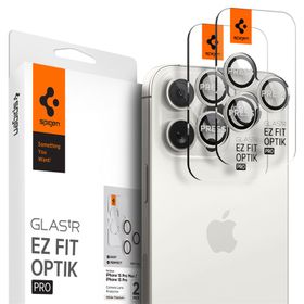 Spigen Glass tR EZ Fit Optik Pro 2 Pack, white tita - iPhone 16/15  Pro/ 16/15  Pro Max