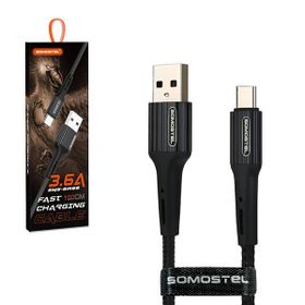 Somostel kabel USB - Typ-C 3.6A 40W 1m QC 3.0 czarny SMS-BW06