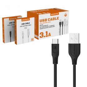 Somostel kabel USB - Typ-C 3.1A 30W 1m QC 3.0 czarny SMS-BT09