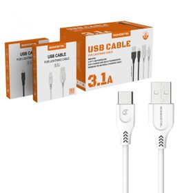 Somostel kabel USB - Typ-C 3.1A 30W 1m QC 3.0 biały SMS-BT09