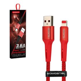 Somostel kabel USB - Lightning 3.6A 30W 1m QC 3.0 czerwony SMS-BW06