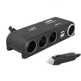 ROZGAŁĘZIACZ ROZDZIELACZ GNIAZDA ZAPALNICZKI CAR FIRE 4 GNIAZDA + 2XUSB 1.2A CZARNY