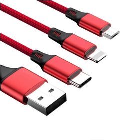Redix Kabel 3w1 USB - Typ-c / microUSB / Lightning 3A 1m Czerwony