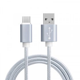 Economy Kabel USB - Typ-C 2A 1m Quick Charge QC3.0 Srebrny oplot