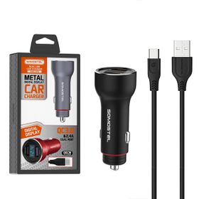 Somostel Ładowarka samochodowa 2XUSB + kabel USB - Lightning 5A 1m Quick Charge QC3.0 Czarny Aluminium