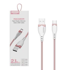 Somostel Kabel USB - Typ-C 2.1A 20W 1.2m Quick Charge QC3.0 Różowy Powerline SMS-BP04
