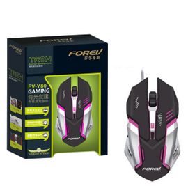 FOREV MYSZ PRZEWODOWA GAMING CZARNA PODŚWIETLANA FV-Y80 CZARNA