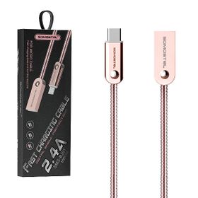 Somostel Kabel USB - Typ-C 2.4A 30W 1m Quick Charge QC3.0 Różowy Powerline SMS-BJ01