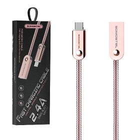 Somostel Kabel USB - microUSB 2.4A 20W 1m Quick Charge QC3.0 Różowy SMS-BJ01