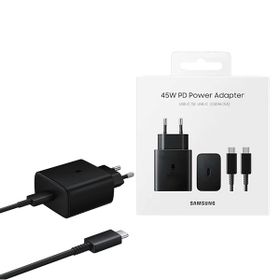 ŁADOWARKA SIECIOWA PD USB-C SAMSUNG EP-TA845XBEGWW 45W + KABEL USB C NA USB C CZARNY CHARGING BOX