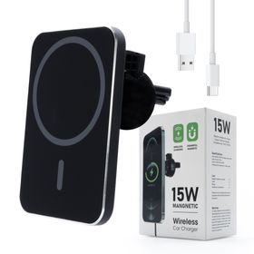 Ecobox uchwyt samochodowy z ładowaniem indukcyjnym MagSafe 15W czarny
