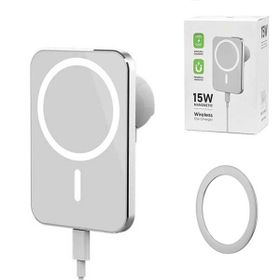 Ecobox uchwyt samochodowy z ładowaniem indukcyjnym MagSafe 15W biały