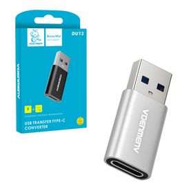 Denmen Adapter Otg USB - Typ-C Srebrny DU13