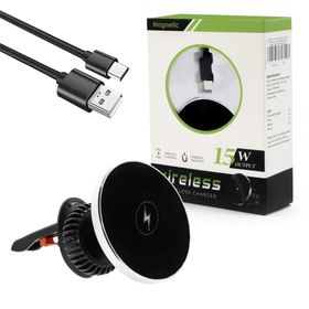Ecobox uchwyt samochodowy z ładowaniem indukcyjnym MagSafe 15W + kabel Typ-c - USB czarny