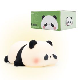 Ecobox Lampa LED Panda dla dzieci 1W Biało-czarny Silikon