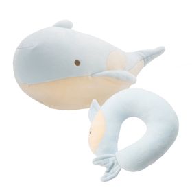 TRUSTY PODUSZKA POD SZYJĘ 2W1 PLUSZAK DELFIN