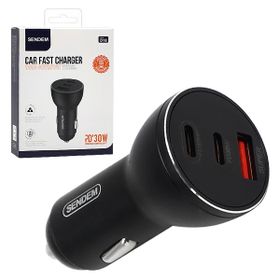 Ecobox Ładowarka samochodowa USB / 2x Typ-C 78W QC PD Czarny D18
