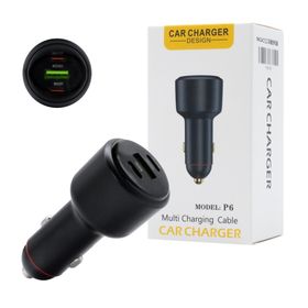 Ecobox Ładowarka samochodowa USB / 2x Typ-C 160W Power Delivery PD+QC3.0 Czarny