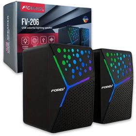 FOREV GŁOŚNIKI STERO CZARNE PC PODŚWIETLANE FV-206