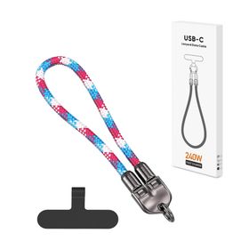 ECOBOX KABEL 240W TYP-C DO TYP-C SMYCZ NA NADGARSTEK RÓŻ/NIEB
